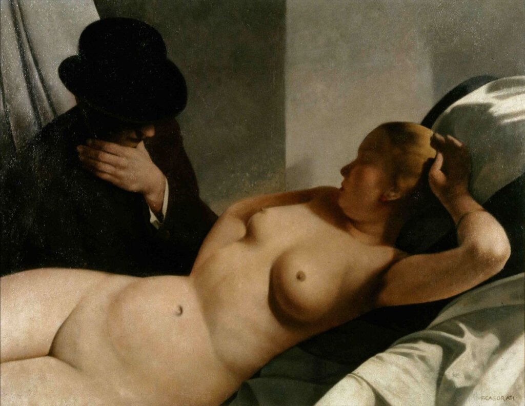 Conversazione platonica, 1925, olio su tavola, 78,5 x 100 cm. Collezione privata, Roma. © Felice Casorati by SIAE